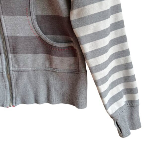 Lululemon Scuba Hoodie Special Edition Gray Stripes Jacket Size 8 - Picture 4 of 12